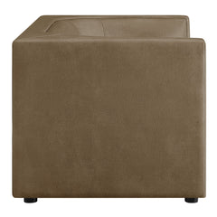 Hilda Mushroom 67" Curved Back Vegan Leather Loveseat - Ornate Home
