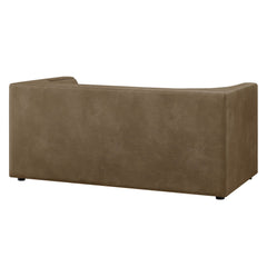 Hilda Mushroom 67" Curved Back Vegan Leather Loveseat - Ornate Home