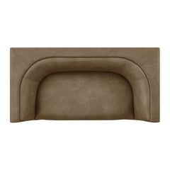 Hilda Mushroom 67" Curved Back Vegan Leather Loveseat - Ornate Home