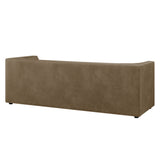 Hilda Mushroom 86" Curved Back Vegan Leather Sofa - Ornate Home