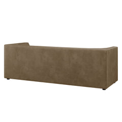 Hilda Mushroom 86" Curved Back Vegan Leather Sofa - Ornate Home
