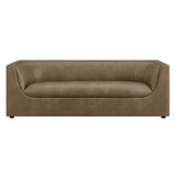 Hilda Mushroom 86" Curved Back Vegan Leather Sofa - Ornate Home