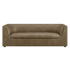 Hilda Mushroom 86" Curved Back Vegan Leather Sofa - Ornate Home