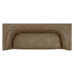 Hilda Mushroom 86" Curved Back Vegan Leather Sofa - Ornate Home