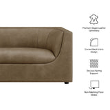 Hilda Mushroom 86" Curved Back Vegan Leather Sofa - Ornate Home