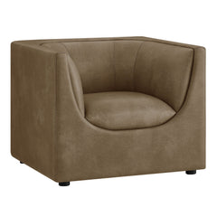 Hilda Mushroom Curved Back Vegan Leather Armchair - Ornate Home