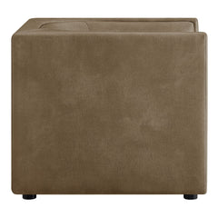 Hilda Mushroom Curved Back Vegan Leather Armchair - Ornate Home
