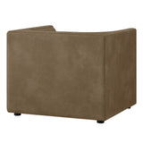 Hilda Mushroom Curved Back Vegan Leather Armchair - Ornate Home