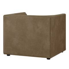 Hilda Mushroom Curved Back Vegan Leather Armchair - Ornate Home