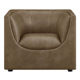 Hilda Mushroom Curved Back Vegan Leather Armchair - Ornate Home