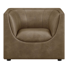 Hilda Mushroom Curved Back Vegan Leather Armchair - Ornate Home