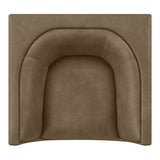 Hilda Mushroom Curved Back Vegan Leather Armchair - Ornate Home