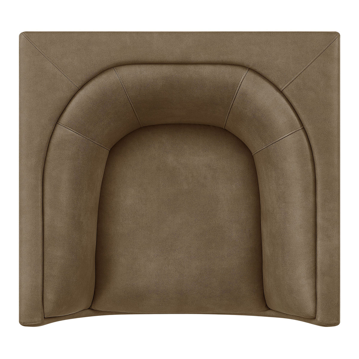 Hilda Mushroom Curved Back Vegan Leather Armchair - Ornate Home