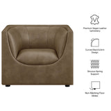 Hilda Mushroom Curved Back Vegan Leather Armchair - Ornate Home