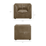 Hilda Mushroom Curved Back Vegan Leather Armchair - Ornate Home