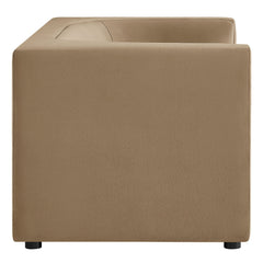 Hilda Taupe 67" Curved Back Performance Velvet Loveseat - Ornate Home