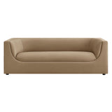 Hilda Taupe 86" Curved Back Performance Velvet Sofa - Ornate Home