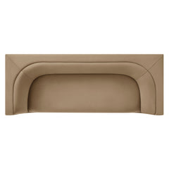 Hilda Taupe 86" Curved Back Performance Velvet Sofa - Ornate Home