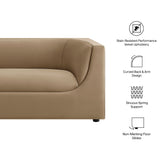 Hilda Taupe 86" Curved Back Performance Velvet Sofa - Ornate Home