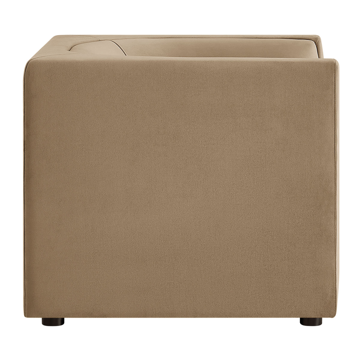 Hilda Taupe Curved Back Performance Velvet Armchair - Ornate Home