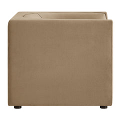 Hilda Taupe Curved Back Performance Velvet Armchair - Ornate Home