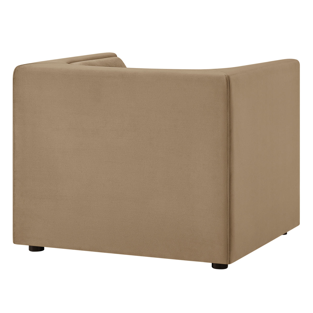 Hilda Taupe Curved Back Performance Velvet Armchair - Ornate Home