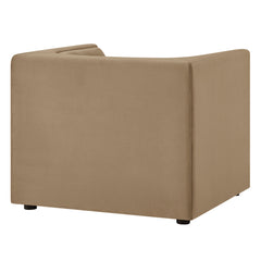 Hilda Taupe Curved Back Performance Velvet Armchair - Ornate Home