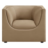 Hilda Taupe Curved Back Performance Velvet Armchair - Ornate Home