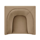 Hilda Taupe Curved Back Performance Velvet Armchair - Ornate Home