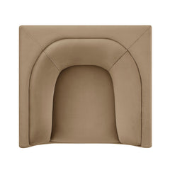 Hilda Taupe Curved Back Performance Velvet Armchair - Ornate Home
