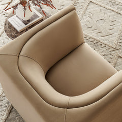 Hilda Taupe Curved Back Performance Velvet Armchair - Ornate Home