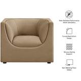 Hilda Taupe Curved Back Performance Velvet Armchair - Ornate Home