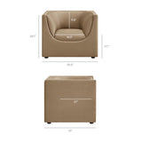 Hilda Taupe Curved Back Performance Velvet Armchair - Ornate Home