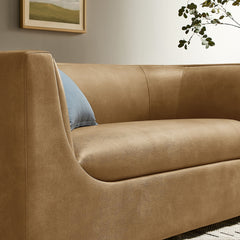 Hilda Toast 67" Curved Back Vegan Leather Loveseat - Ornate Home