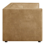 Hilda Toast 86" Curved Back Vegan Leather Sofa - Ornate Home