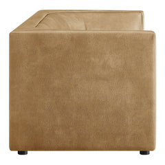 Hilda Toast 86" Curved Back Vegan Leather Sofa - Ornate Home