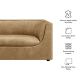 Hilda Toast 86" Curved Back Vegan Leather Sofa - Ornate Home