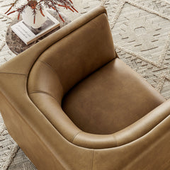 Hilda Toast Curved Back Vegan Leather Armchair - Ornate Home