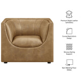 Hilda Toast Curved Back Vegan Leather Armchair - Ornate Home