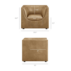 Hilda Toast Curved Back Vegan Leather Armchair - Ornate Home