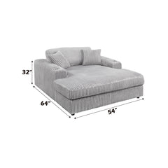 Hilde Beige Jumbo Corduroy Chaise w/2 Pillows - Ornate Home