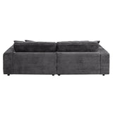 Hilde Dark Gray Jumbo Corduroy Double Chaise Sectional - Ornate Home