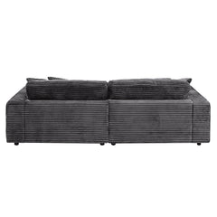 Hilde Dark Gray Jumbo Corduroy Double Chaise Sectional - Ornate Home