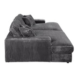 Hilde Dark Gray Jumbo Corduroy Double Chaise Sectional - Ornate Home