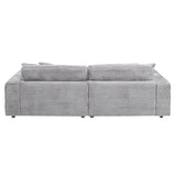 Hilde Light Gray Jumbo Corduroy Double Chaise Sectional - Ornate Home