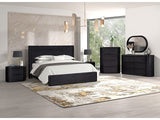 Hildesheim Black Queen 5 Piece Panel Bedroom Set w/2 Nightstands - Ornate Home