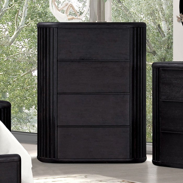 Hildesheim Black Queen 5 Piece Panel Bedroom Set w/Chest (N1) - Ornate Home