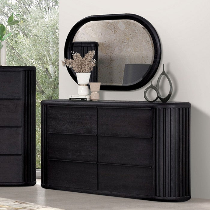 Hildesheim Black Queen 5 Piece Panel Bedroom Set w/Chest (N1) - Ornate Home