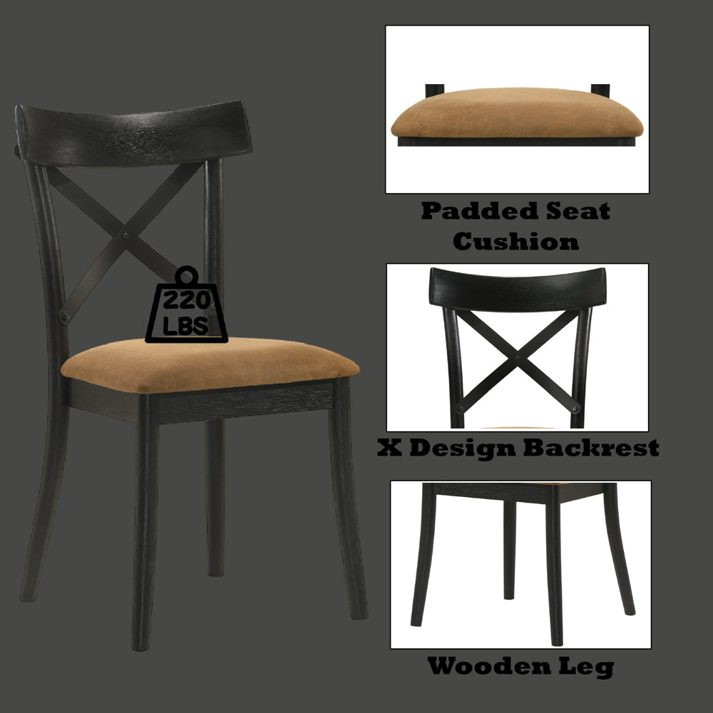 Hillary Brown Side Chair  (Set of 2) - Ornate Home