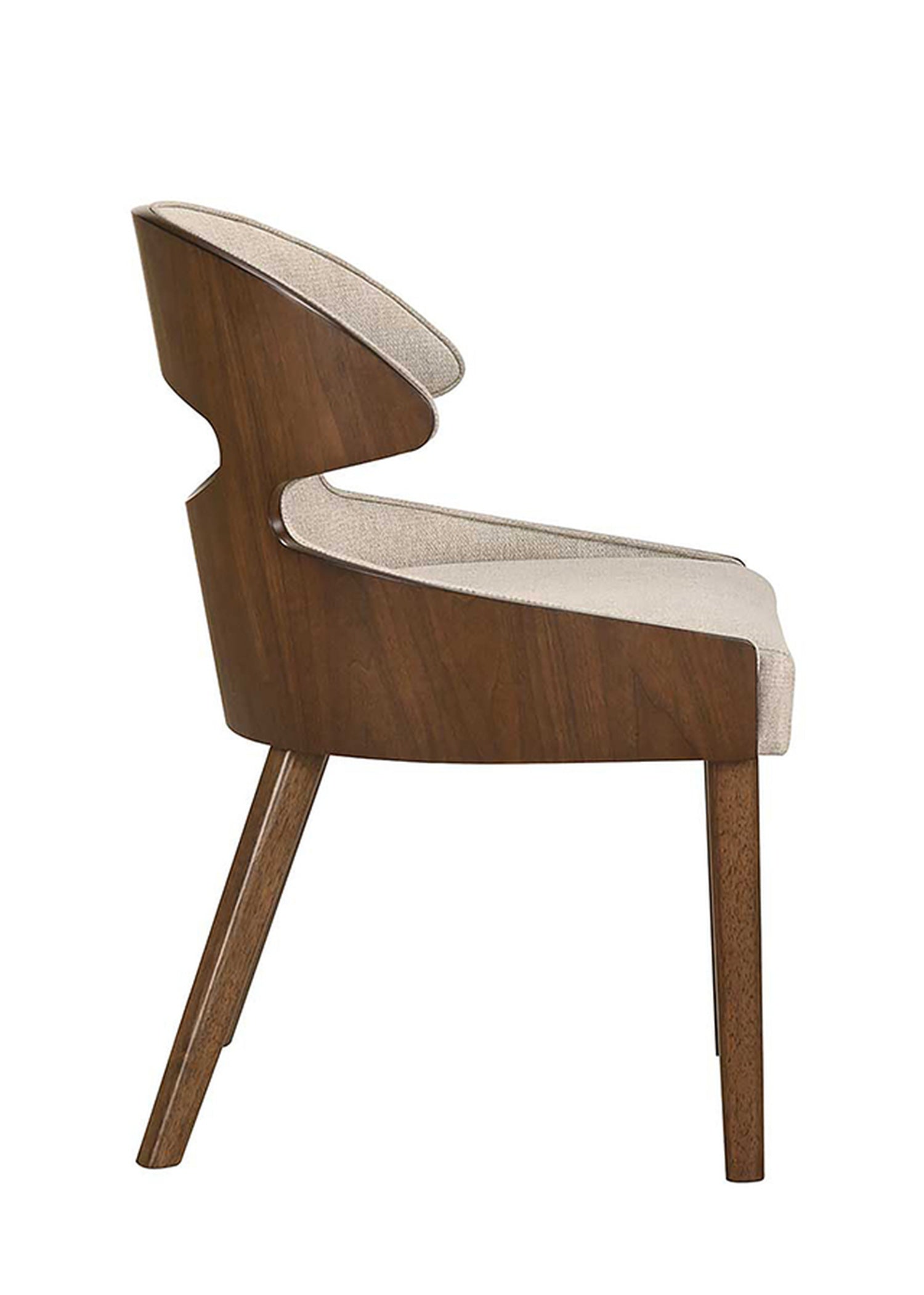 Hillerod Walnut/Beige Side Chair (Set of 2) - Ornate Home